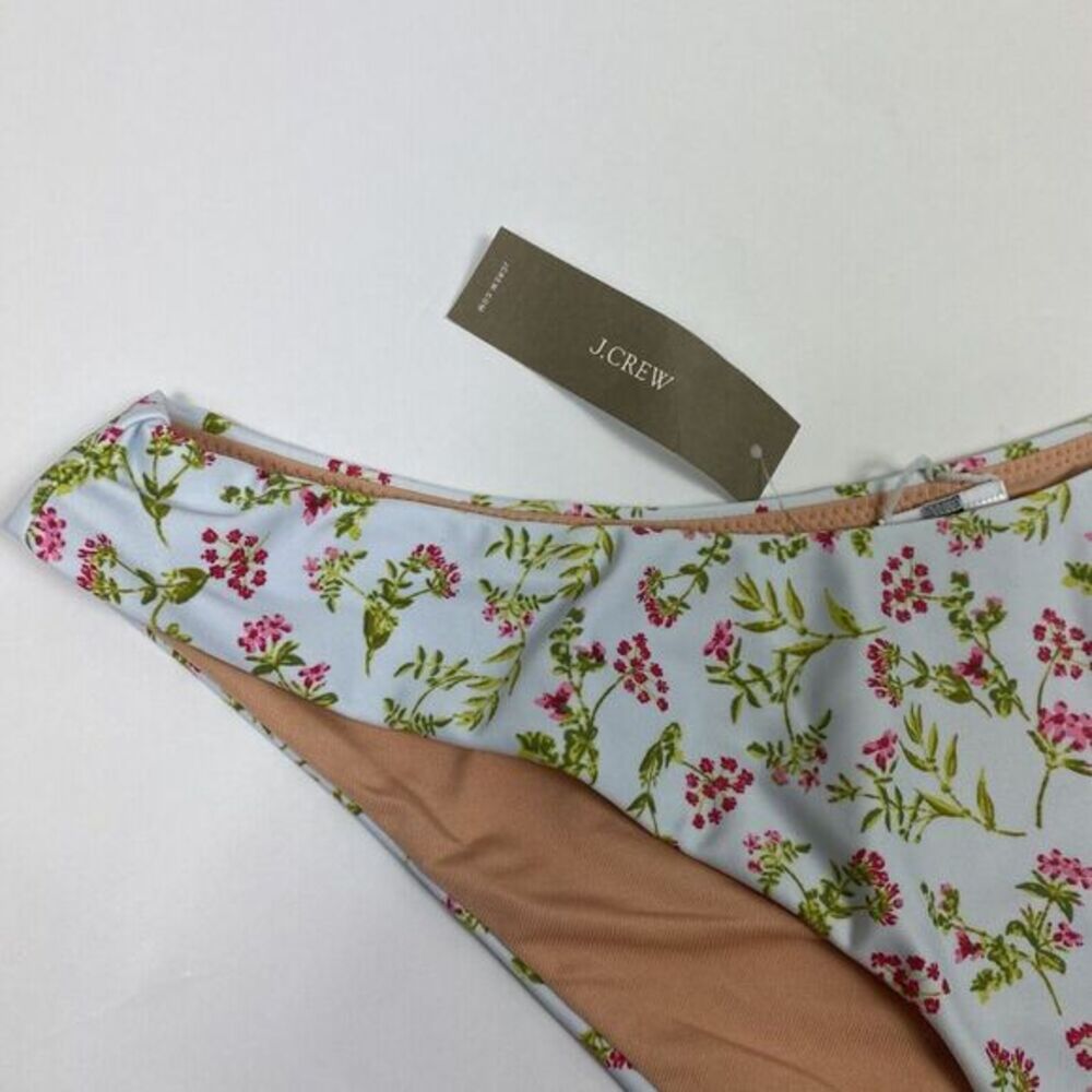 J. Crew Bikini Bottom Women Sz Medium Curved High Waist Cheeky Meadow Floral NWT - Picture 2 of 4